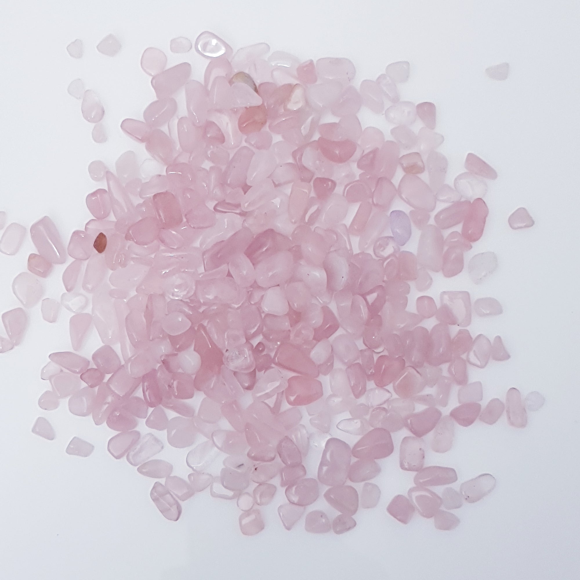 Rose quartz crystal chips 100g