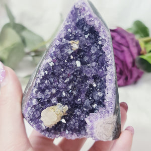 Amethyst Cut Base with Calcite