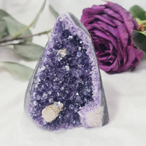Amethyst Cut Base with Calcite