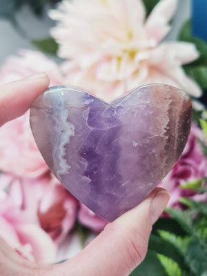 Chevron Amethyst & Agate Heart