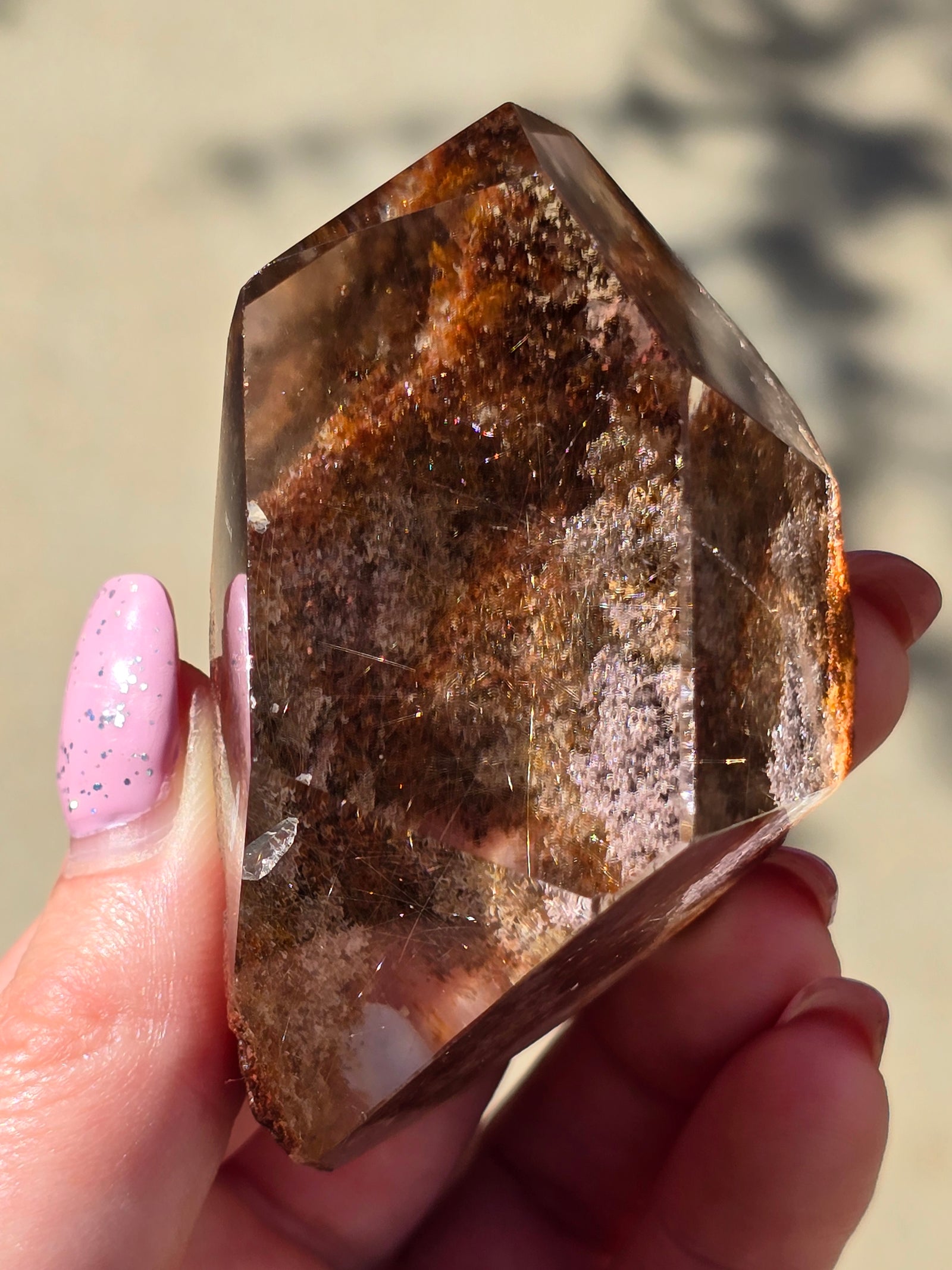 Garden quartz with rutile
