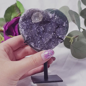 Amethyst Heart on stand