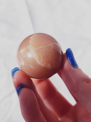 Peach Moonstone & Sunstone Sphere #7