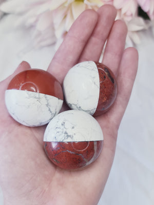 Pokéballs - Red Jasper & Howlite