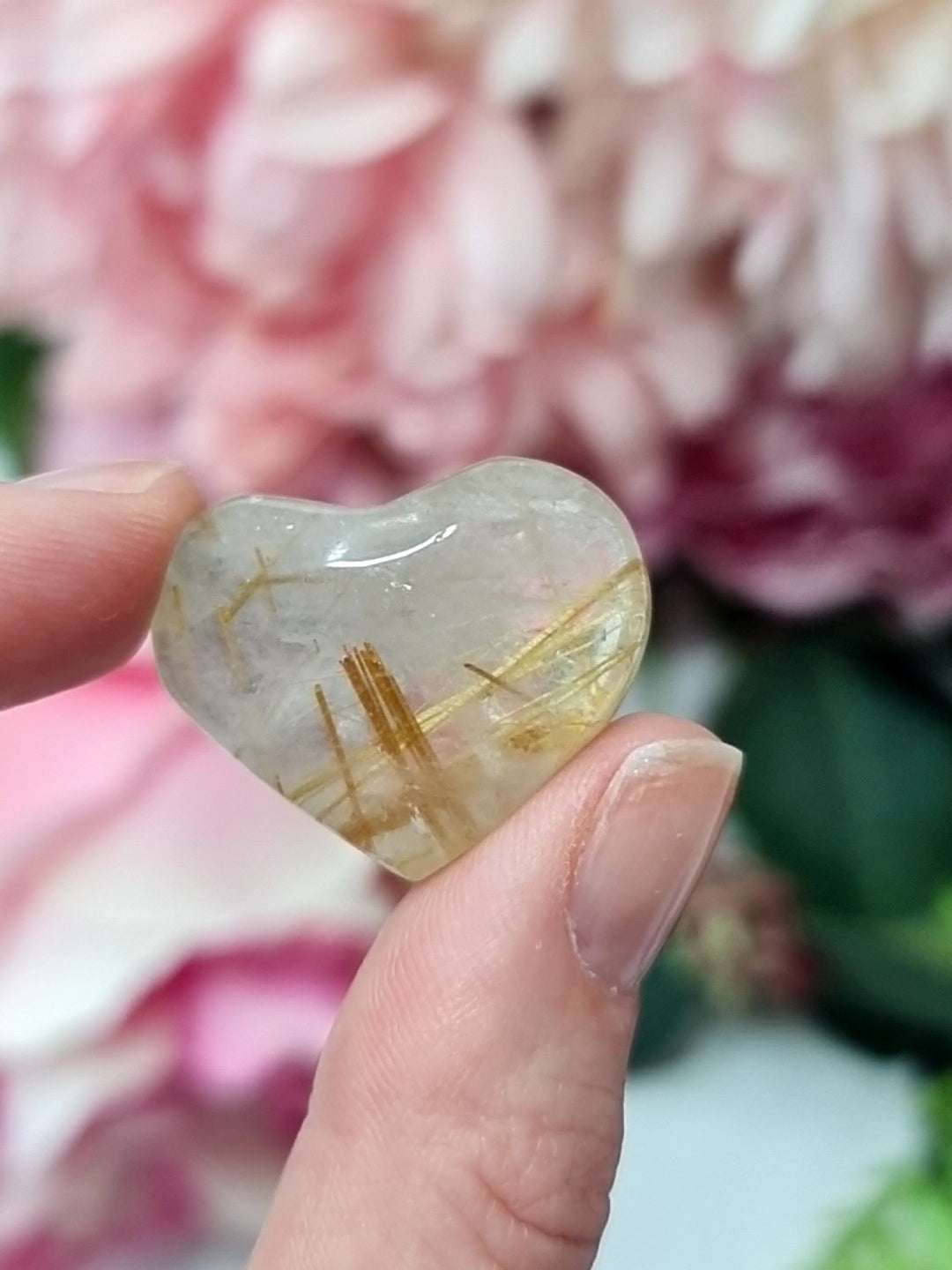 Rutile Quartz hearts #2