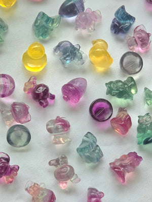 Jelly Fluorite minis carvings