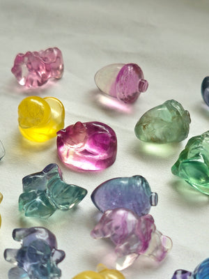 Jelly Fluorite minis carvings