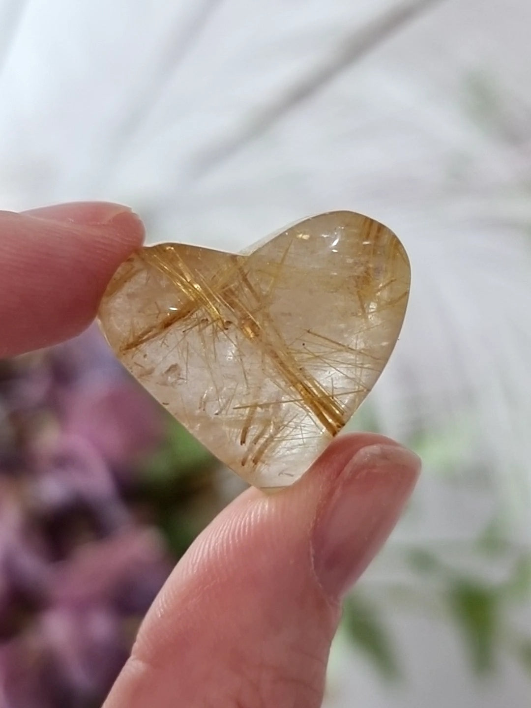 Rutile Quartz hearts #4