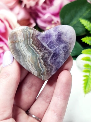 Amethyst Agate Hearts #d