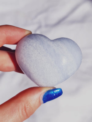 Blue Calcite Puffy Heart BH1