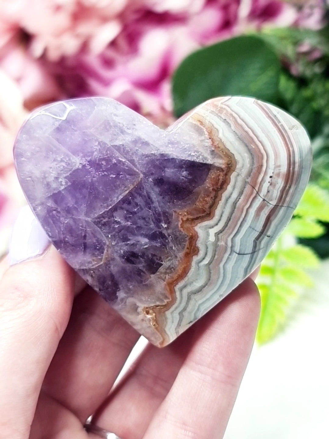 Amethyst Agate Hearts #g