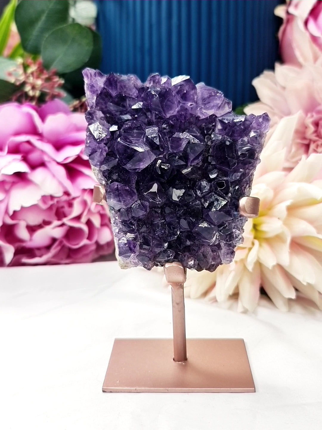 Amethyst freeform on stand