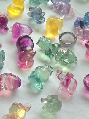 Jelly Fluorite minis carvings
