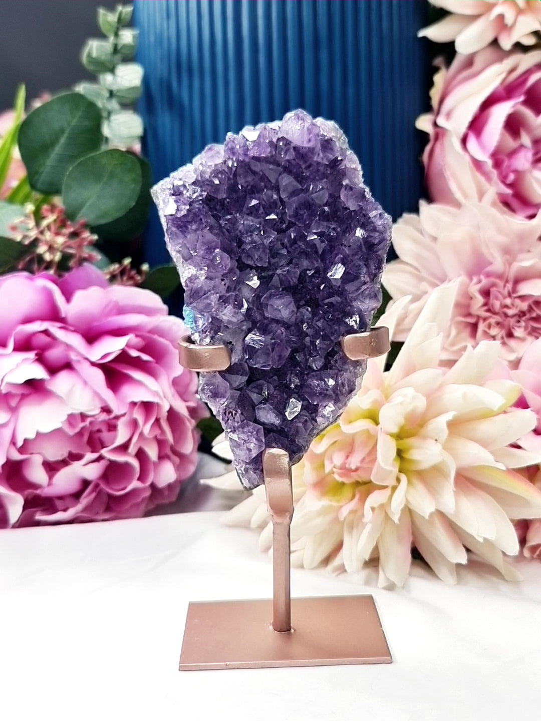 Amethyst freeform on stand