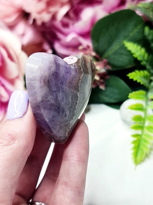 Amethyst Agate Hearts #d
