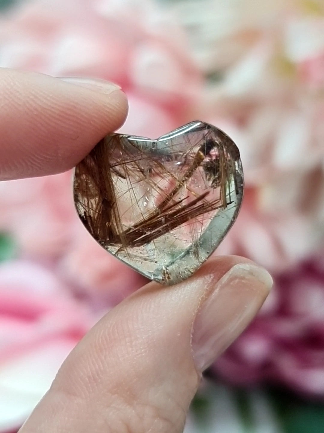 Rutile Quartz hearts #1