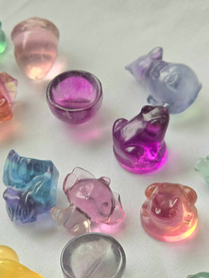 Jelly Fluorite minis carvings
