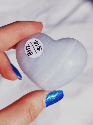 Blue Calcite Puffy Heart BH2