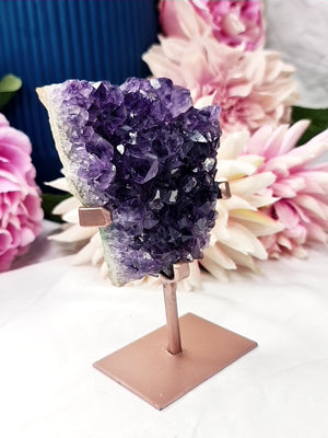 Amethyst freeform on stand