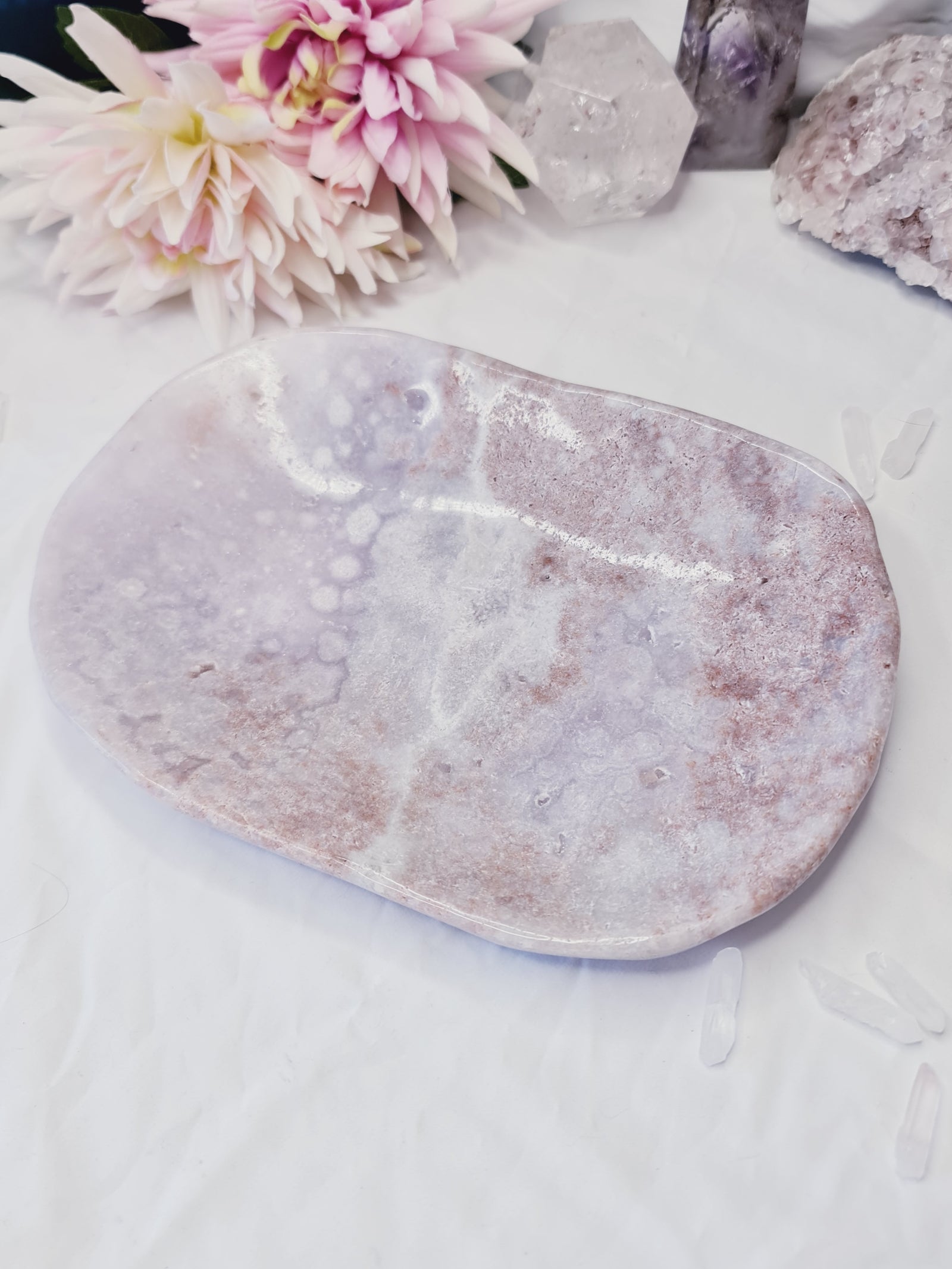 Pink Amethyst Shallow Bowl or Tray