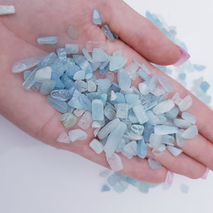 Aquamarine crystal chips 100g