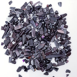 Black manganese with Sugilite crystal chips 100g