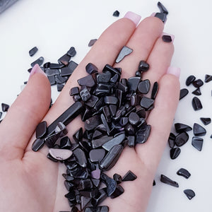 Black manganese with Sugilite crystal chips 100g