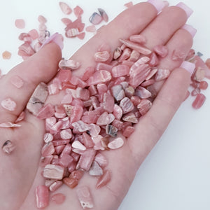 Rhodochrosite crystal chips 100g