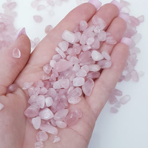 Rose quartz crystal chips 100g