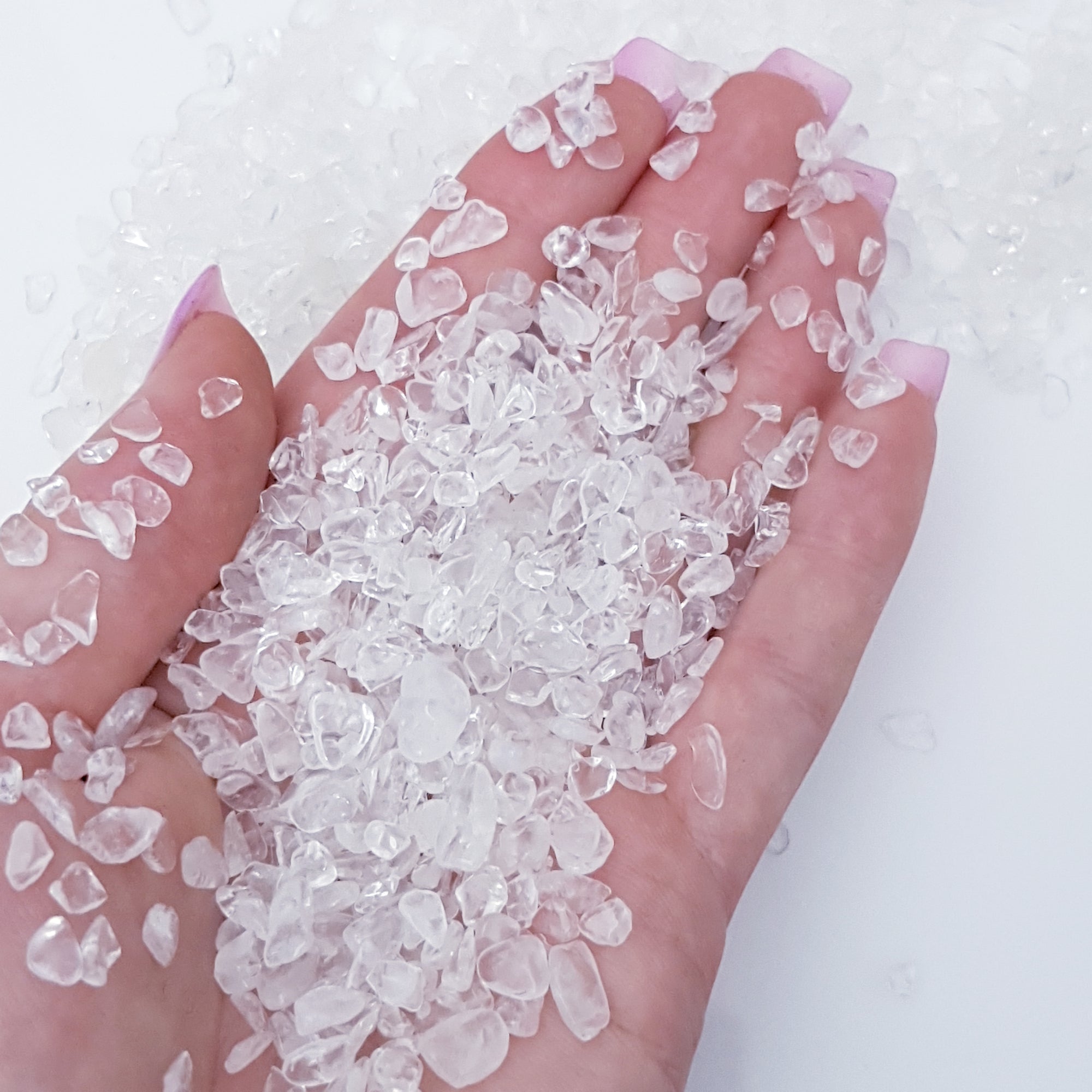 Clear quartz crystal chips 100g