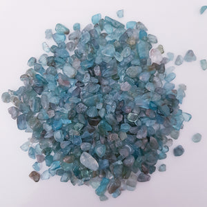 Blue apatite crystal chips 100g