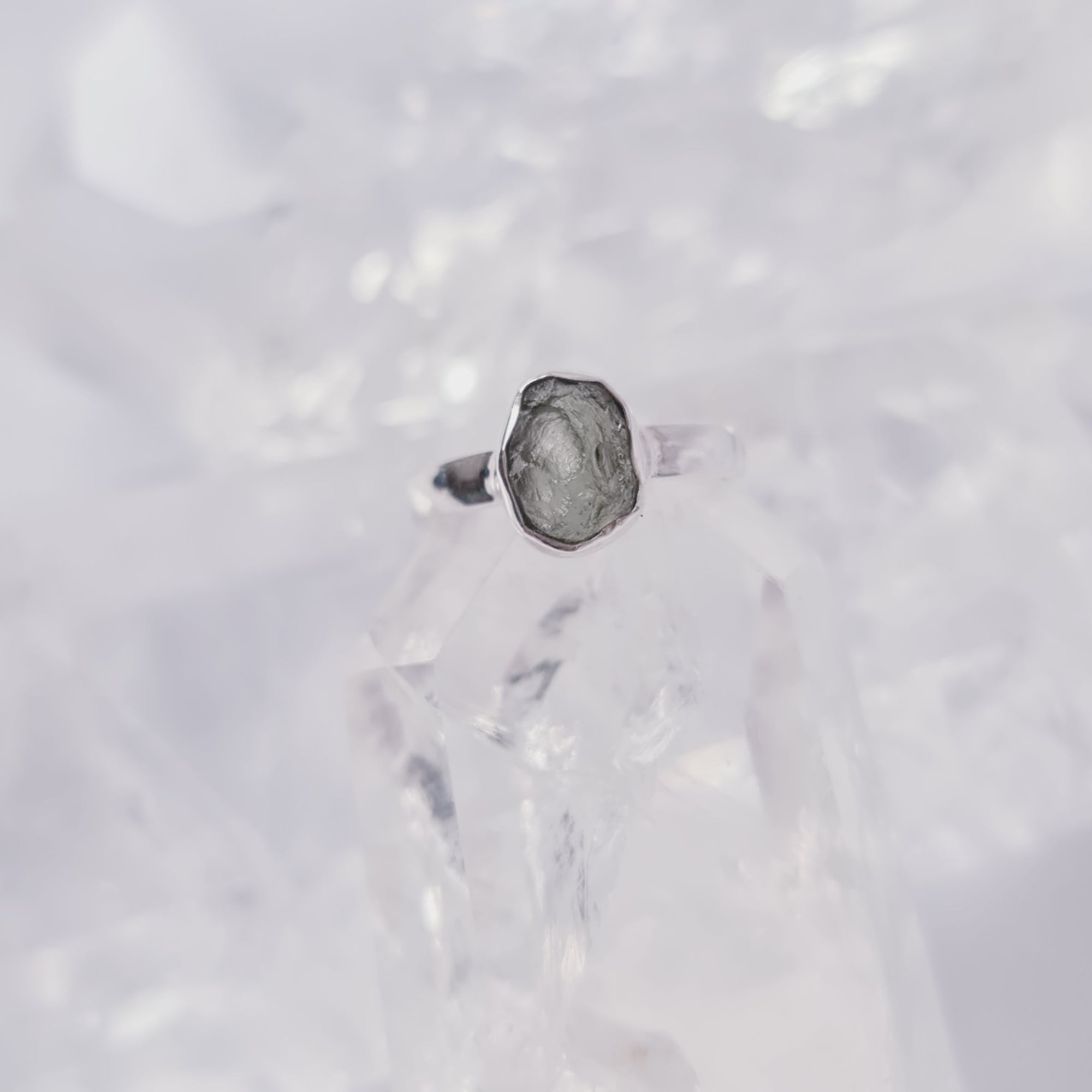 Moldavite Ring Size 6 * Rare *