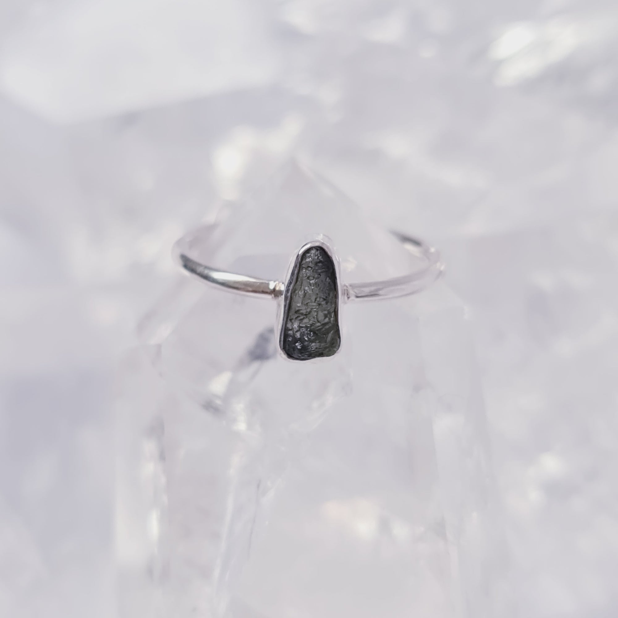 Moldavite Ring Size 8 * Rare *