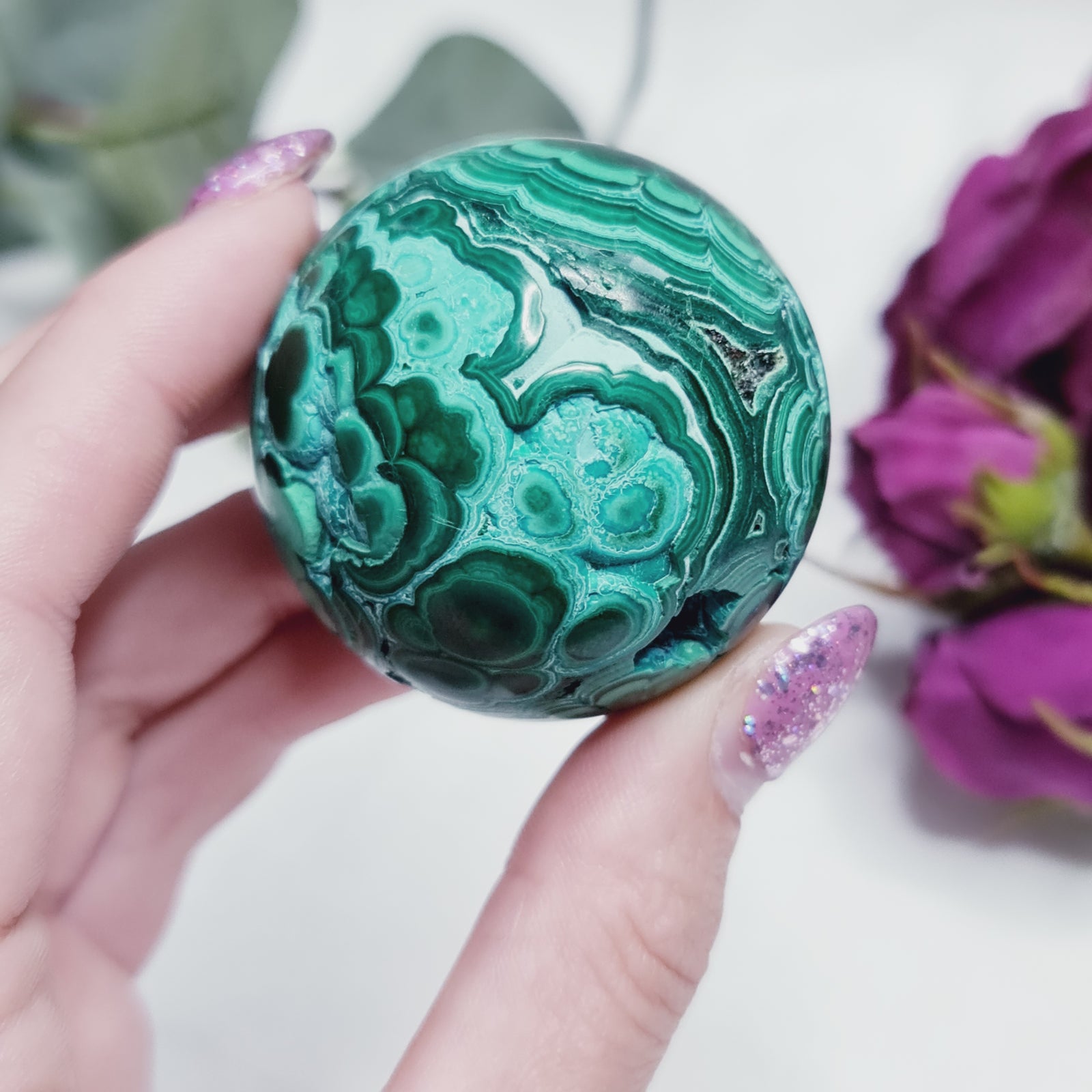 Malachite & Chrysocolla Sphere * High Quality * #MC2