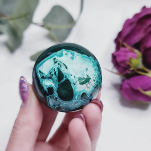 Malachite & Chrysocolla Sphere *High Quality * #MC1