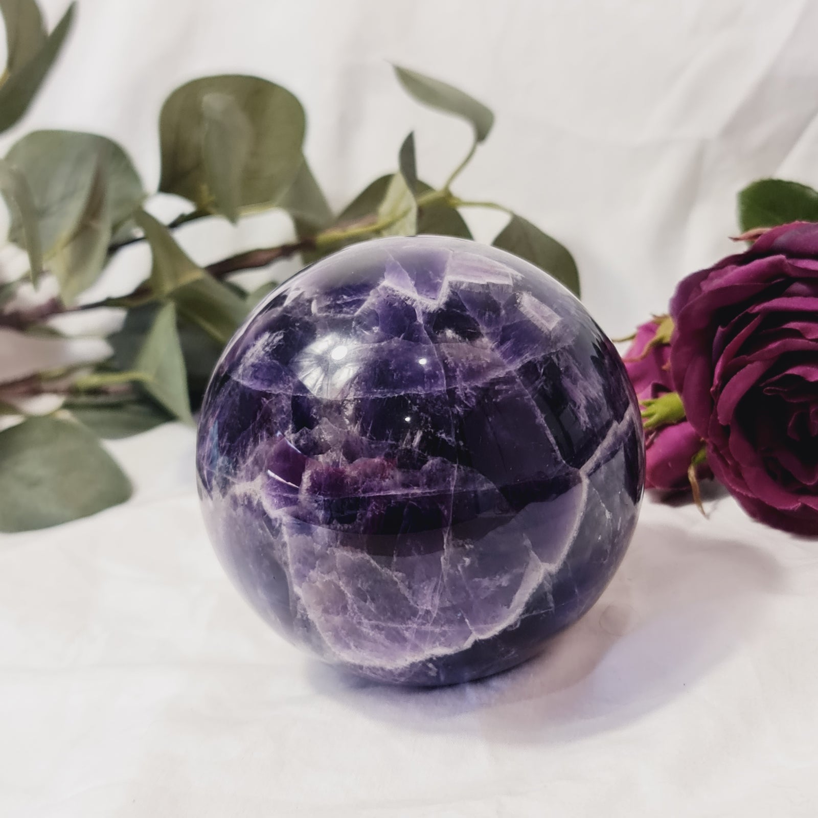 Large Chevron Amethyst Sphere