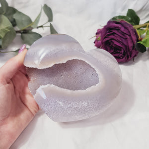 Agate Druzy Heart